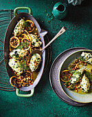 Dill and ricotta gnudi with capers and fried butter