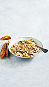 Creamy French onion pasta with sage and mushrooms