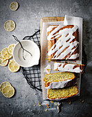 Gluten-free lemon and poppy seed cake with icing