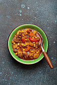 Creole stew with beef, potatoes and sweetcorn