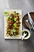 Hasselback-Zucchini mit Quinoa