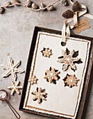 Gingerbread Christmas puzzle with sugar icing