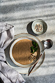 Cream of mushroom soup with parsley