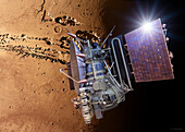 Mars 3 orbiter above Valles Marineris, illustration