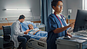 Healthcare professionals working in hospital