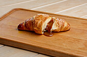 Croissant with liquid chocolate filling