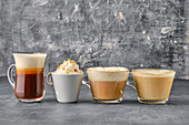 Various coffee specialities