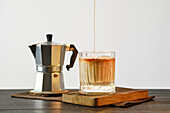 Iced coffee with cream