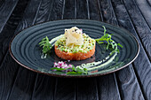 Salmon tartare with pickled ginger and avocado