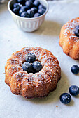 Mini bundt cakes with blueberries