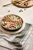 Rhubarb tart, unbaked