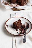 Chocolate brownie with sea salt