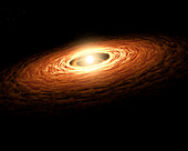 Planets forming around young star, illustration