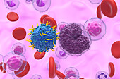 CAR-T cell therapy for non-Hodgkin's lymphoma, illustration