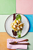 Bacalhau with potato straw and tapenade