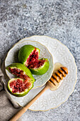 Fresh fig served with honey