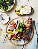 Chicken tawook skewers with Aleppo tarator and saut�ed watercress
