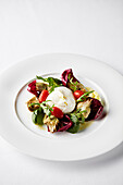 Burrata with artichoke salad, radicchio and rocket