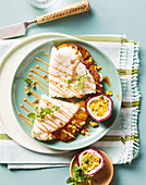 Brazilian tapioca pancakes with caramelised pineapple