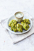 Courgette bites with tzatziki