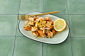 Lemon salmon cubes from the Airfryer