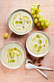 Cold almond soup with grapes