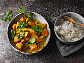 Indian chicken curry with pumpkin