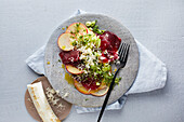 Beetroot carpaccio with apple and horseradish