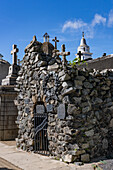 Rustic stone tomb of Tomas Guido in the Recoleta Cemetery, Buenos Aires, Argentina. Guido was a general in the Argentine War of Independence and later a politician and diplomat.