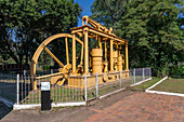 A steam engine for running the sugarcane processing machinery. Museum of the Sugar Industry, San Miguel de Tucumán, Argentina. Circa 1800s.