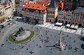 View of Old Town Square (Staromestské námestí) from Astronomical Clock Tower of Prague