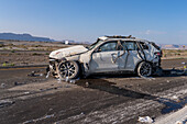 Law enforcement officers investigate a deadly auto crash in Utah.