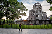 Hiroshima Peace Memorial (Genbaku Dome, Atomic Bomb Dome or A-Bomb Dome) and Motoyasu River in Hiroshima, Japan