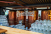 Pilsner Urquell beer at Manifesto Market, a must-visit cultural experience in the heart of Prague with pop-up design retail experience bars and high-quality street food.