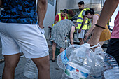 Drought, distribution of drinking water by tanker truck to the citizens of Pozoblanco. Due to the drought, the water from the La Colada reservoir has been declared unfit for human consumption. 80,000 people are affected in the Los Pedroches region, Córdoba, Spain