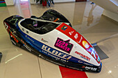 A 2013 Honda S.2 Sidecar outfit for motorcycle racing in the Automobile Museum of Termas de Rio Hondo, Argentina.