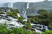 Iguazu Falls National Park in Brazil in the foreground and Argentina in the background. A UNESCO World Heritage Site.