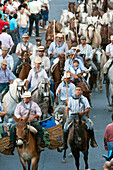 Almonte, Spain, June 26 2009, Yegüerizos gather to lead wild mares and colts from Doñana marshland to Almonte during the traditional Saca de las Yeguas festival.