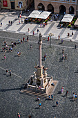 View of The Marian Column (Mariánský sloup) from Astronomical Clock Tower of Prague