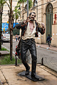 Statue, die den Tod von General Juan Lavalle auf einer Straße in San Salvador de Jujuy, Argentinien, darstellt. Lavalle wurde in San Salvador de Jujuy von einer rivalisierenden politischen Gruppierung ermordet