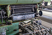 The punch-card head of a Jacquard powerloom at Hilandería Warmi, a weaving mill in Palpalá, Argentina. This head controls the pattern woven into the fabric, much like the piano roll on a player piano.