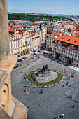 View of Old Town Square (Staromestské námestí) from Astronomical Clock Tower of Prague