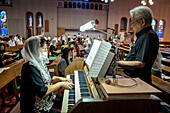 Morning mass on August 9th, every year, in memory of the victims of the atomic bomb. Urakami Cathedral, Nagasaki, Japan