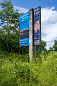 The sign at the border between Salta & Jujuy on Route 9 in the Yungas rainforest between Salta & San Salvador de Jujuy, Argentina.