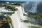 Floriano Waterfall at Iguazu Falls National Park in Brazil. A UNESCO World Heritage Site. At right is the Two Musketeers Waterfall in Argentina.