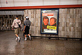 People in Prague Metro platform