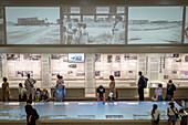 Area covering the reconstruction stage after the atomic bombing. Exhibition inside the Hiroshima Peace Memorial Museum, Hiroshima, Japan