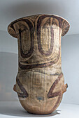 Pre-Hispanic Amerindian funerary urn in the Pio Pablo Diaz Archeological Museum in Cachi, Argentina. Regional Development Period.