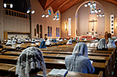 Morning mass on August 9th, every year, in memory of the victims of the atomic bomb. Urakami Cathedral, Nagasaki, Japan