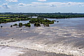 Small islands in the Tara Inti Natural Reserve below the Rio Hondo Dam on the RIo Hondo at Termas de Rio Hondo in Argentina.